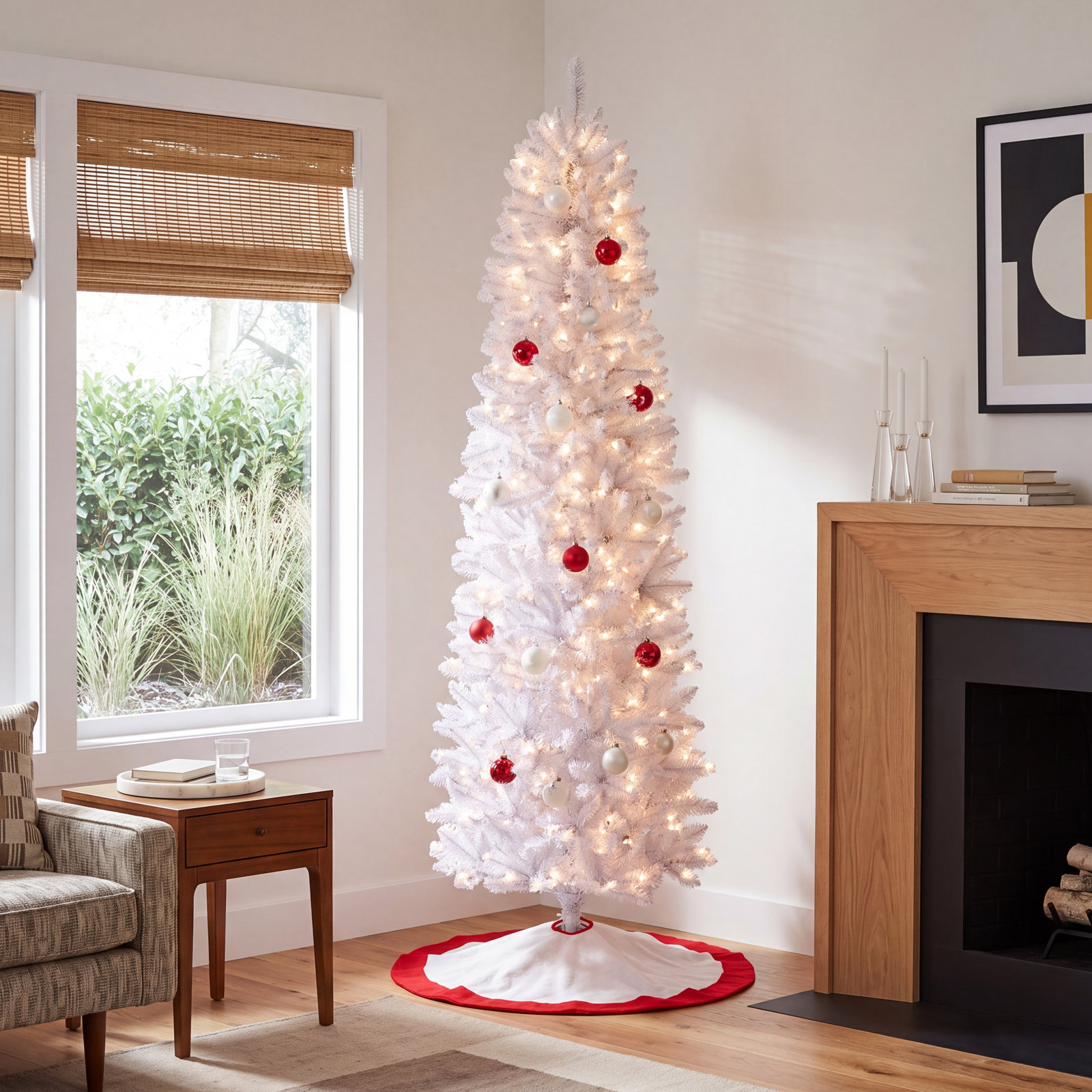 Peake Pencil 7.5' Pre-Lit Spruce Christmas Tree