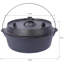Casserole pré-assaisonnée en fonte avec couvercle pour poêle de camping en fer noir 6 pintes