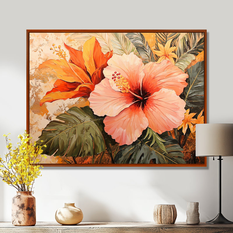 Hibiscus et Heliconia à Hawaï II - Hibiscus, reproduction d'art murale, H 34 po x l 44 po, Brown