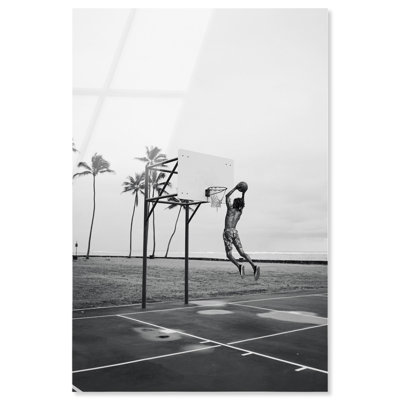 «Basketball Beach», reproduction d'art acrylique encadrée par Notoriart