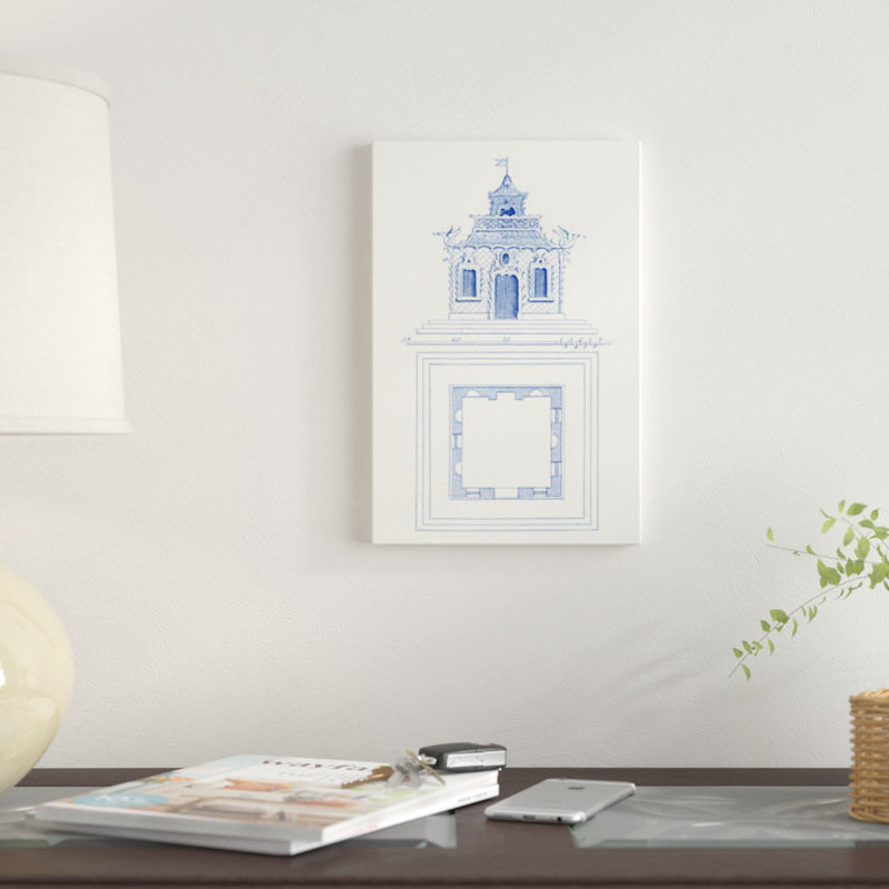 «Pagoda Design I», impression sur toile, H 60 po x l 40po x P 1,5 po, Toile encadrée noire