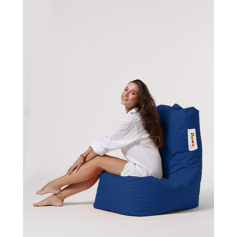 Petit fauteuil à billes, 100 % polyester bleu