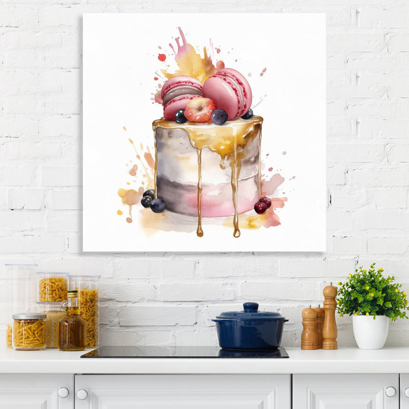 Tentation d'un délicieux gâteau - impression sur toile tendue, H 16 po x l 16 po x P 1 po