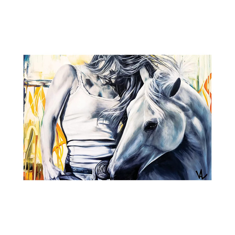 The Winning Horse by Val Escoubet - Painting on Canvas, 30.48cm H x 45.72cm W x 1.91cm D, Wrapped Canvas