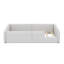 Lit plateforme tapissier simple avec garde-corps et station de charge