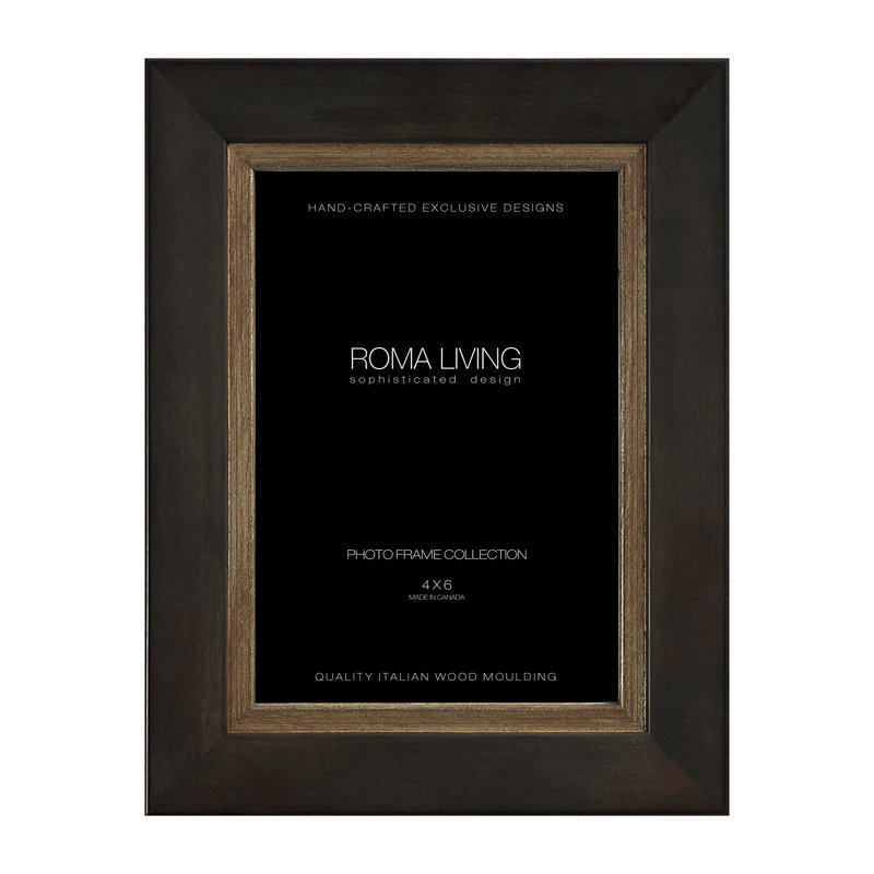 Metro Wood Beveled Picture Frame, 4" x 6", Urban Black