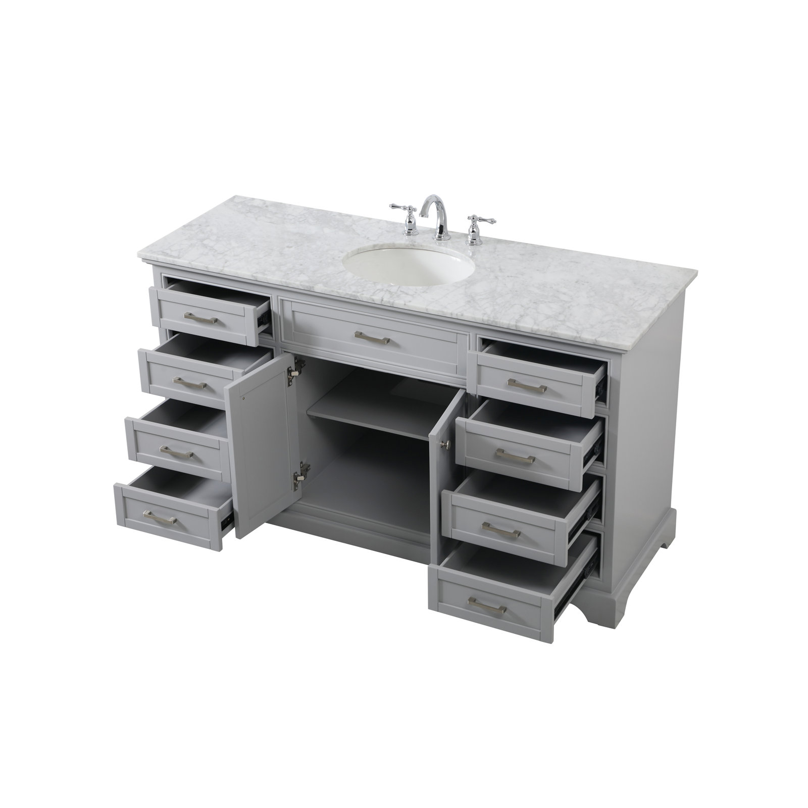 Hermes 60'' Single Bathroom Vanity, Gray
