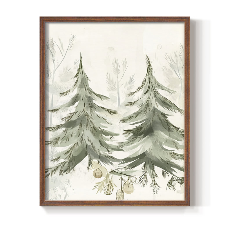 «Christmas Holiday Art CDII», reproduction encadrée - bois massif, H 21 po x l 17 po, Noyer