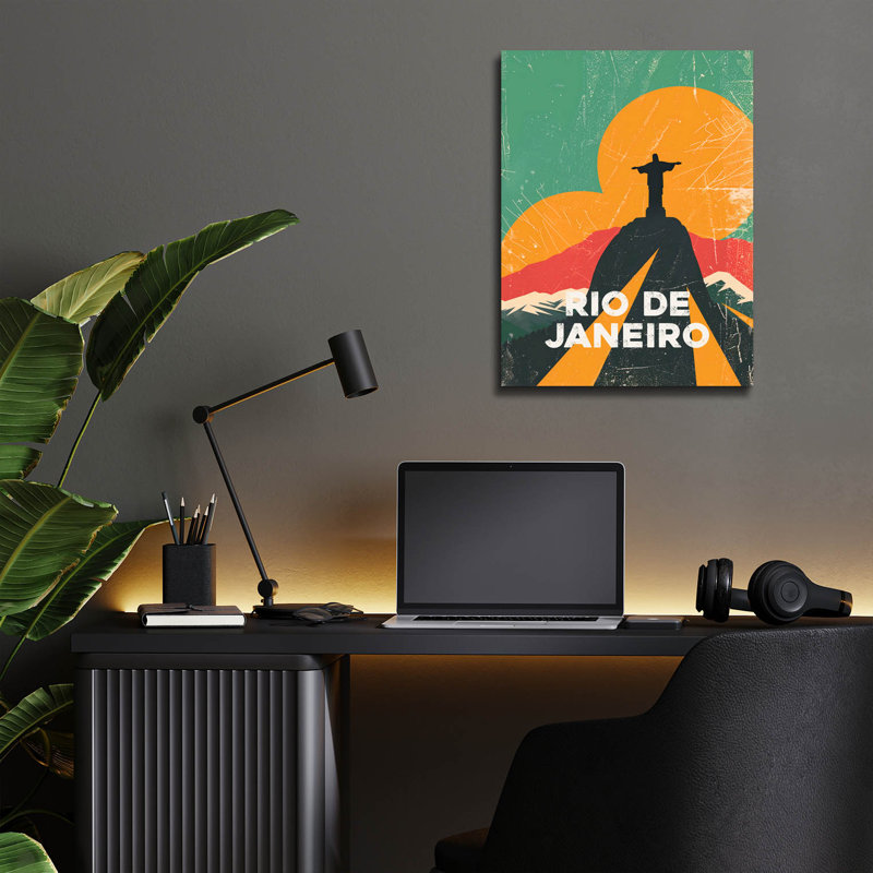 «Rio De Janeiro» par Andreas Magnusson, art mural en verre acrylique, H 16 po x l 12 po x P 0,13 po