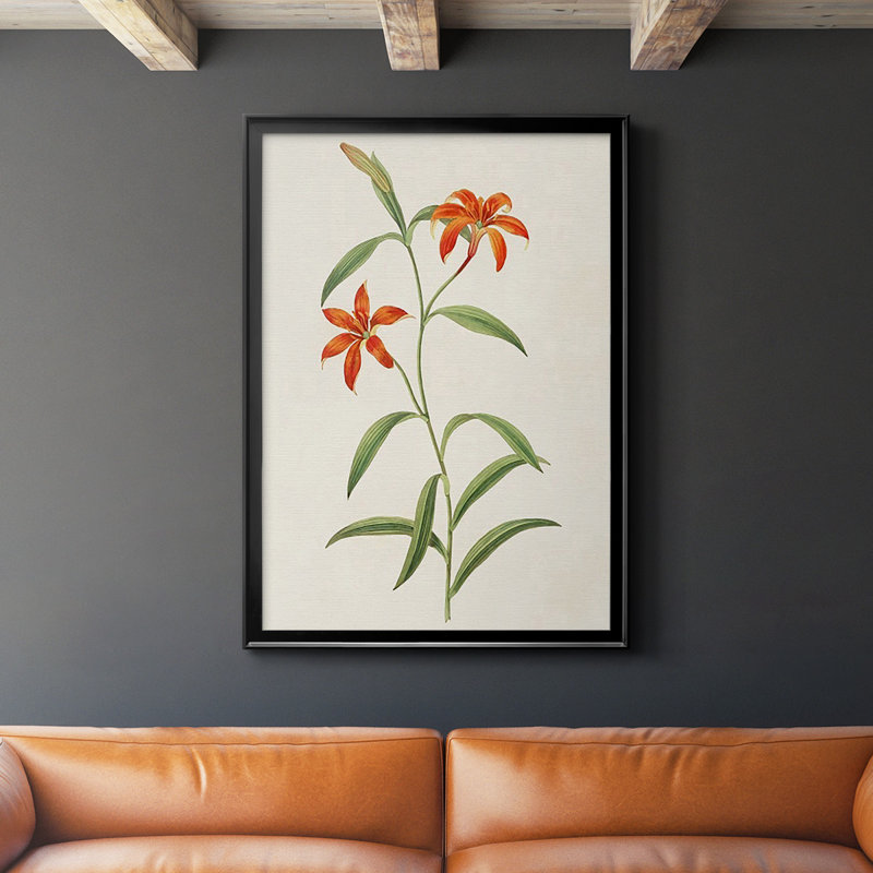 Fleurs des saisons III, reproduction encadrée de qualité supérieure - prête à être accrochée, Noir