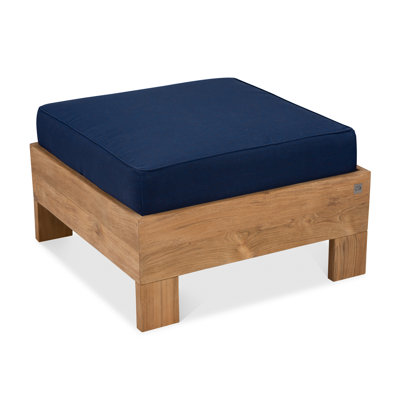 Soho Outdoor Teak Ottoman with Cushion
