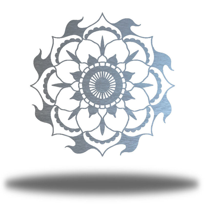 Boho Plants & Flowers Wall Decor on Metal, Silver, 30" H x 30" W x 0.06" D