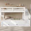 Lit simple superposé simple avec lit gigogne, 3 tiroirs de rangement, escalier de rangement et garde-robe, lit peu encombrant en bois de pin, blanc-2102668043