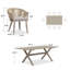 Ensemble de salle à manger de patio Corrigan Studio avec table de salle à manger en aluminium et chaises en rotin-383195554
