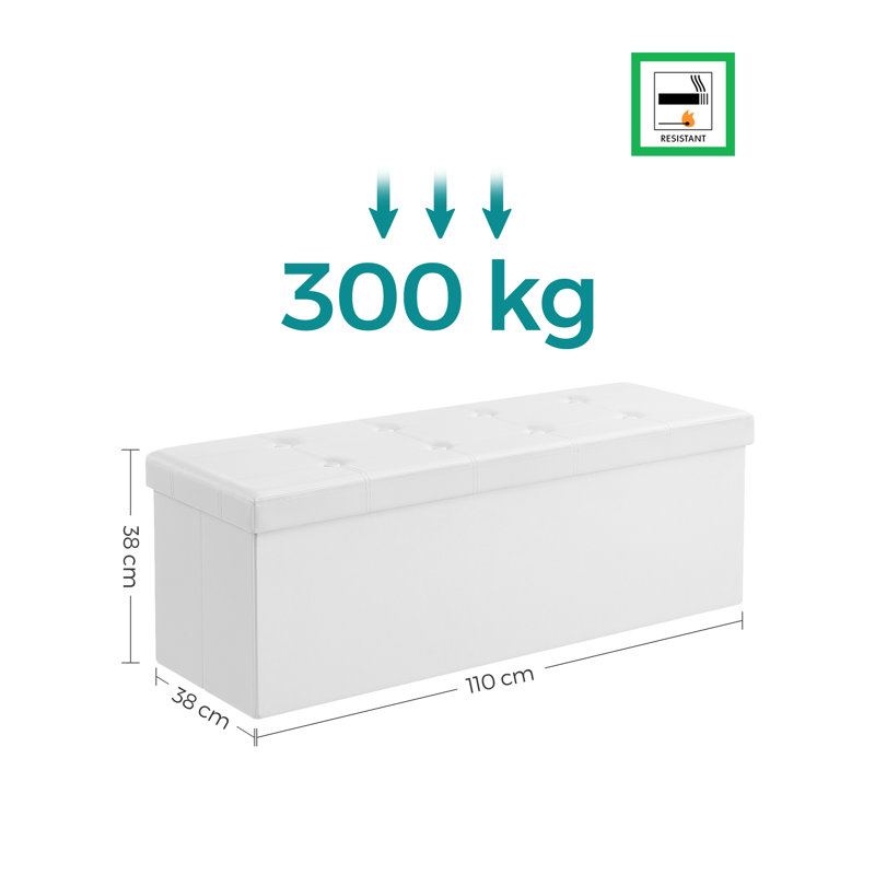Rosica 110.00cm Wide Rectangle Solid Colour Footstool Ottoman with Storage