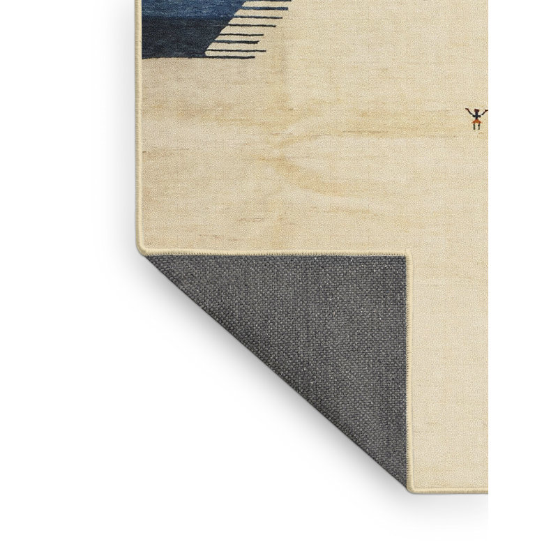 Tapis de zone rouge/jaune/gris contemporaine, Rectangle 8 pi x 12 pi