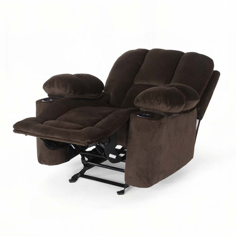 Fauteuil inclinable manuel avec porte-gobelets, Chocolat