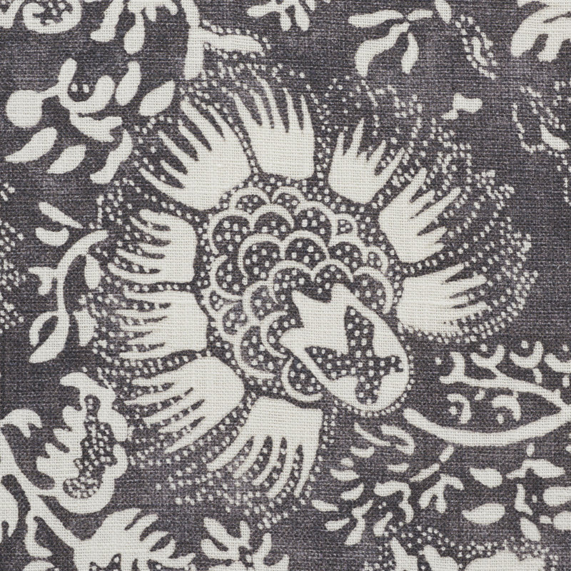 Pomegranate Print Fabric, Charcoal