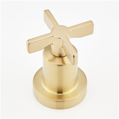 Vassor 4-Hole Roman Tub Faucet and Hand Shower with Rough-In Valve - Brushed Gold