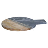 Grey Marble & Mango Wood Round Chopping Board