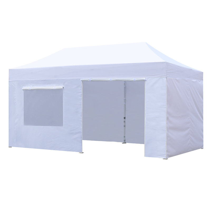 Auvent escamotable en acier Amber-Lee, 10 pi x 20 pi, Blanc