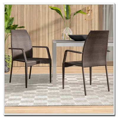 Outdoor Wicker Chair Neutral Tone Versatile Decor Style