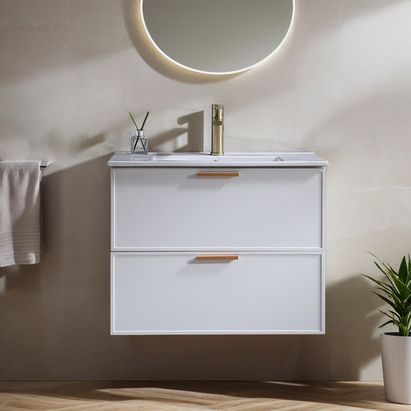 30'' Matte White Wall-Mounted Single Bathroom Vanity Set