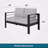 50" All-Weather Aluminum Patio Loveseat With Thick Light Gray Cushions & Black Frame-1973215030