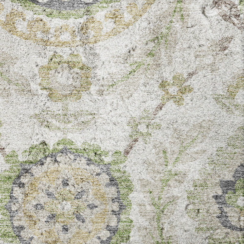 Washable Floral Indoor Rug, Ivory, 8' x 10'