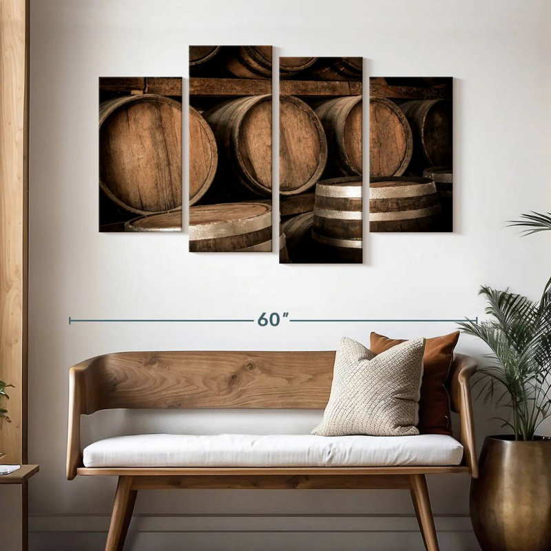 Yarlin Stacked Aged Wine Barrels, 32" H x 52" W