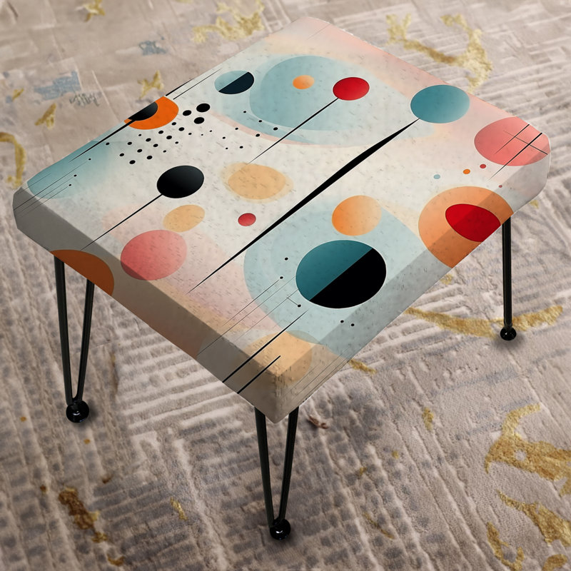 Pastel Abstraction - Geometric Rectangle Ottoman