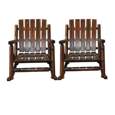 Wooden Patio Rocking Chair,for Both Outdoor and Indoor by One Allium Way