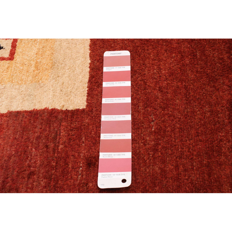 Tapis cuivre foncé en laine noué à la main de conception unique 8 pi 1 po x 10 pi 4 po New Age