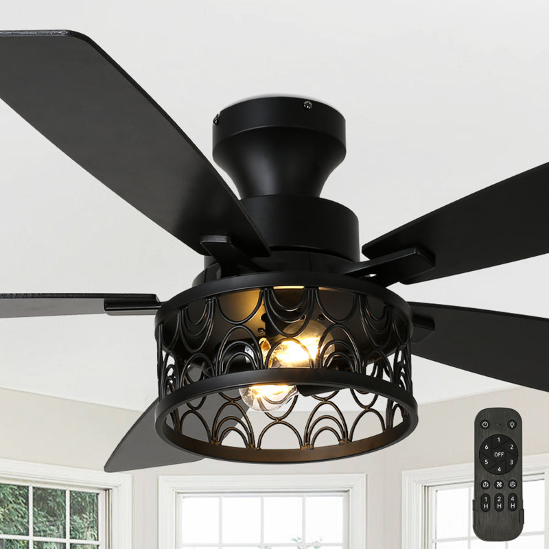 Ventilateurs de plafond encastrés 52 po 52 po avec lumières et télécommande