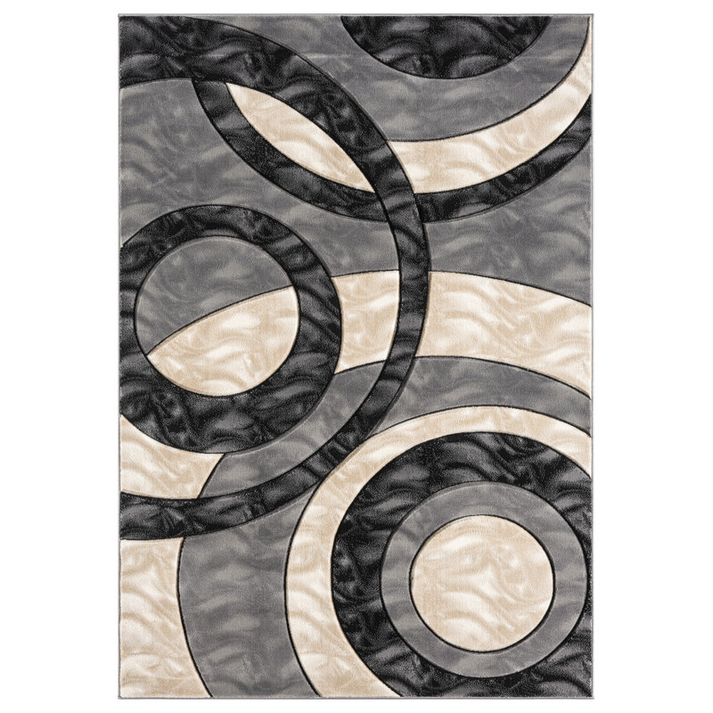 Tapis à motif géométrique abstrait Collection Heriberto, Rectangle 7 pi 10 po x 10 pi 10 po