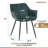 Haglund Leather Dining Chair with Powder-Coated Iron Legs Accent Side Chair Foam Padded Seat Versatile Kitchen Chair for Modern Home and Kitchen-123386567-68459896