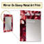 Abstrait abstrait rouge et mauve fleur - grand miroir mural abstrait, miroir unique moderne, impression d'art en métal-1620482664