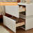 Modern Leather Textured Wraparound White Nightstand with Light Strip and 2 Drawers, Staple Stylish Beauty Space - Bedroom Nightstand, Side Table, No Assembly Required