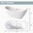 Ascent Casainc 67" x 30" Freestanding Soaking Acrylic Bathtub with Chrome Overflow Hole, White