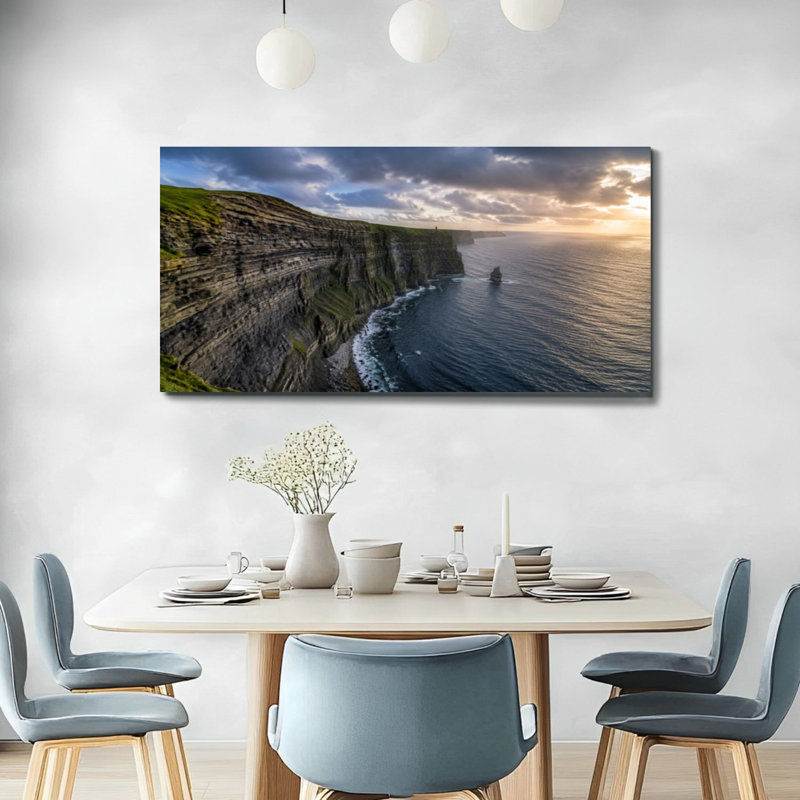 Toile, art mural, falaises, Moher