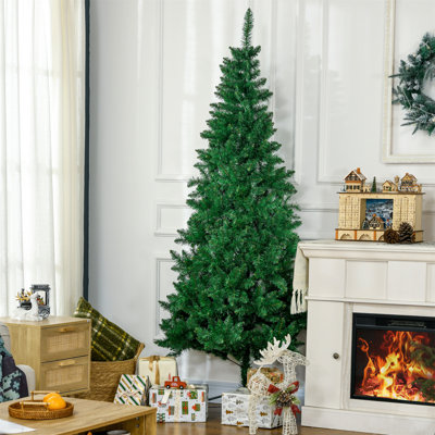 Demi-arbre de Noël artificiel 7 pi avec 52 branches, ouverture automatique, base en acier