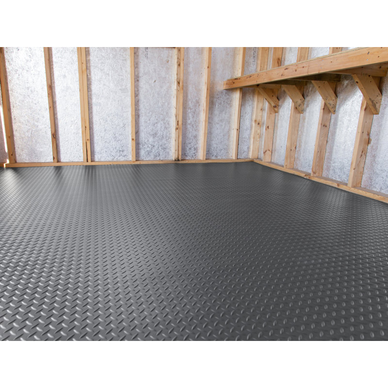 Pavillon de jardin en métal x 12 pi Rouleau de plancher pour remise, gris
