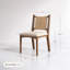 Lot de 6 chaises de salle à manger rembourrées brun foncé avec dossier en jonc de mer et siège en lin-393645264-429227817