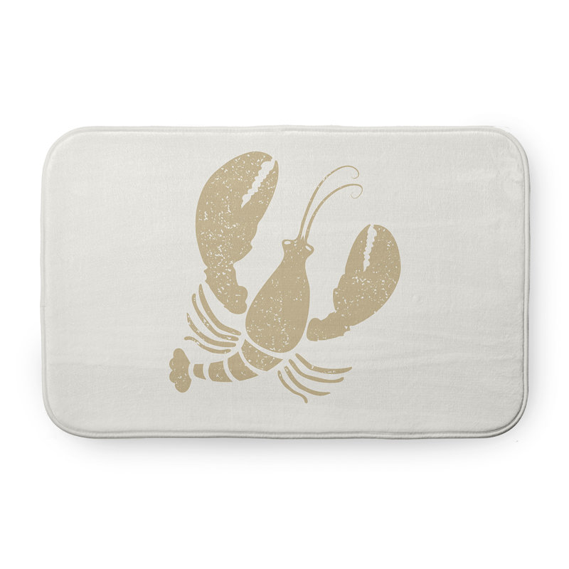 Tapis de bain Nautical Nights, L 17 po x L 24 po, Brun clair / Blanc