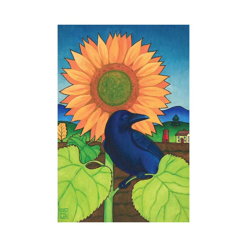 Crow In The Garden by Stacey Neumiller - Wrapped Canvas Gallery-Wrapped Canvas Giclée, 30.48 cm H x 45.72 cm W