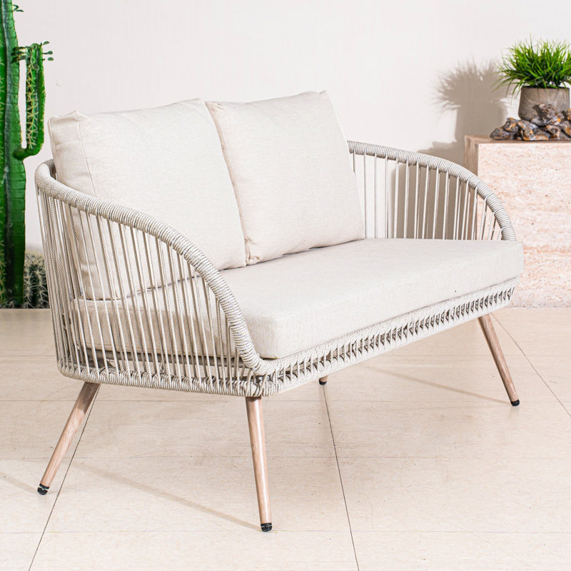 Perris 60.24" Wide Patio Loveseat With Cushions