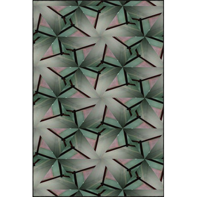 Triangular Geometric Patterned Woven Base Washable Rug