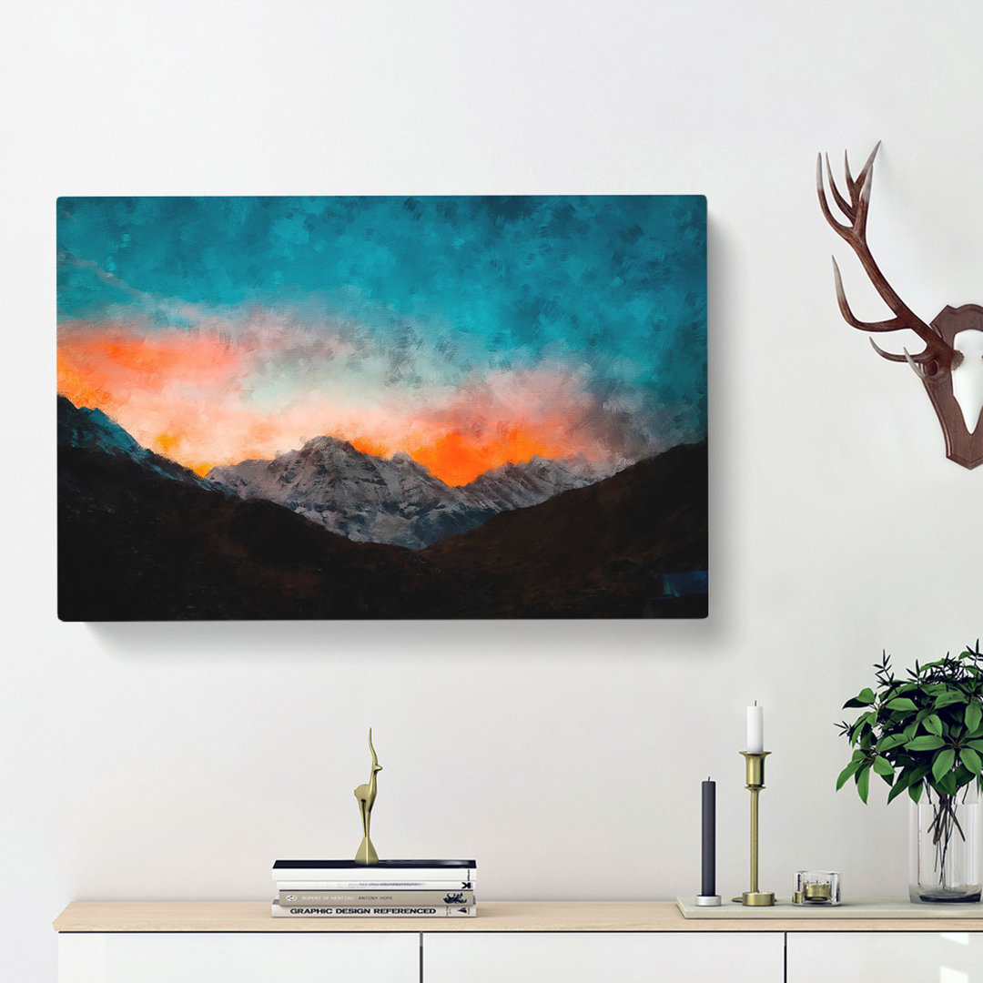 Sunrise over a Mountain - Wrapped Canvas