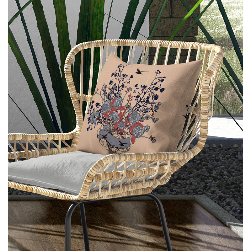 Coussin Elegant, H 18 po x l 18 po, Gris / amande