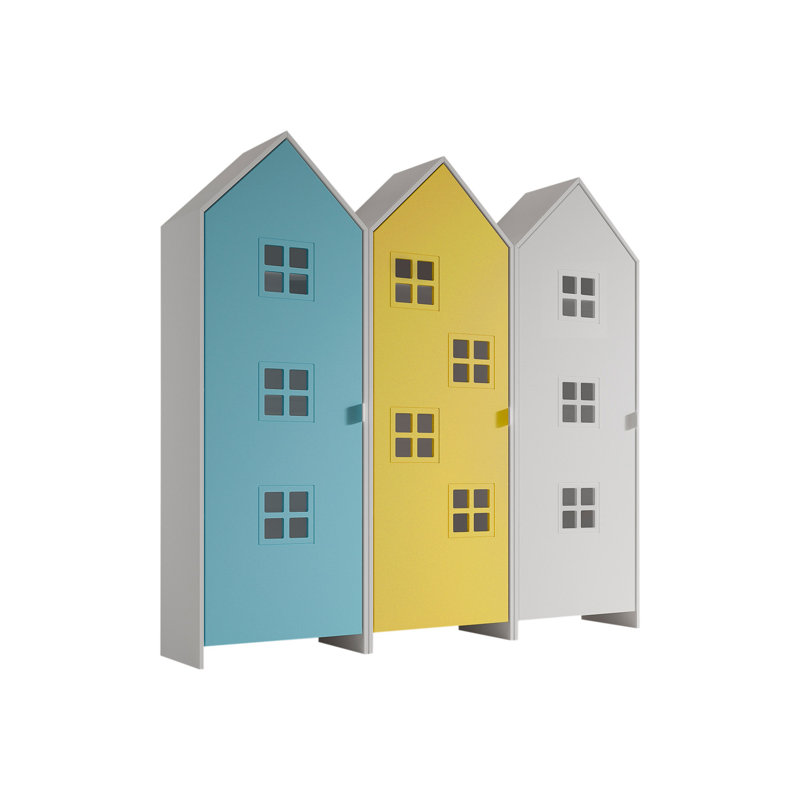 Casami Bruges 3 Door Wardrobe, Blue/White/Yellow